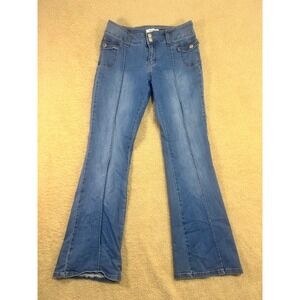 TELEPATIA Jeans Womens Size 7/28 Blue Flare Leg Denim Pants Stretch